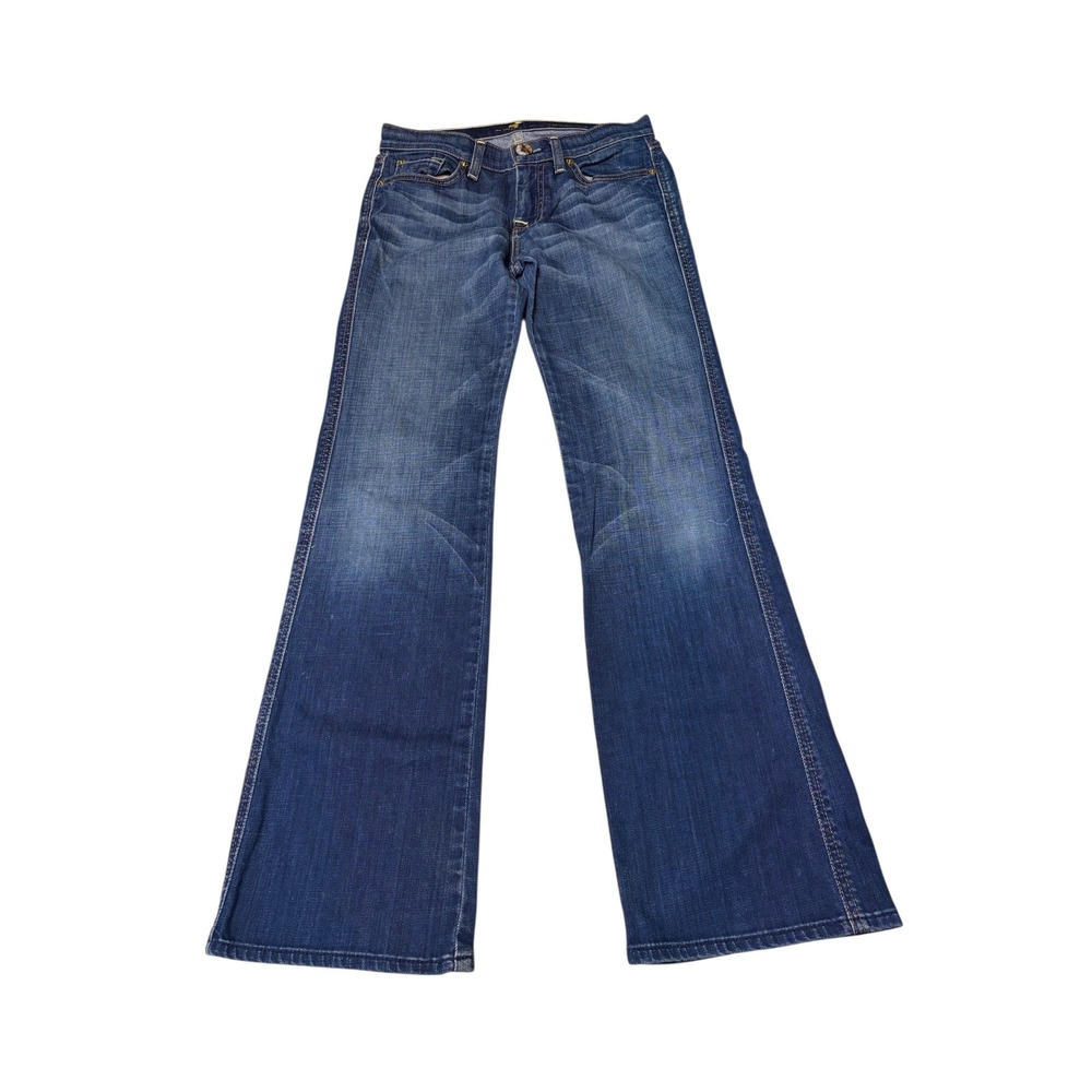 7‎ For All Mankind A-Pocket Flare Jeans Blue Wash Size 14 W29 L30 Womens